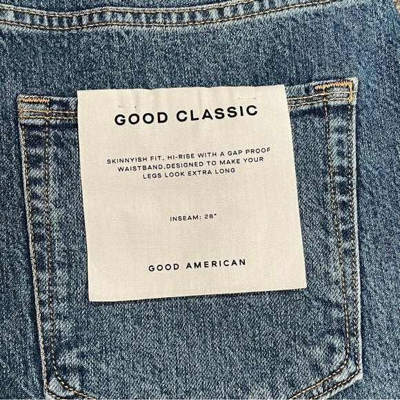 Good‎ American Good Classic Raw Hem High Rise Slim Comfort Stretch Denim Size 15 - Picture 10 of 12